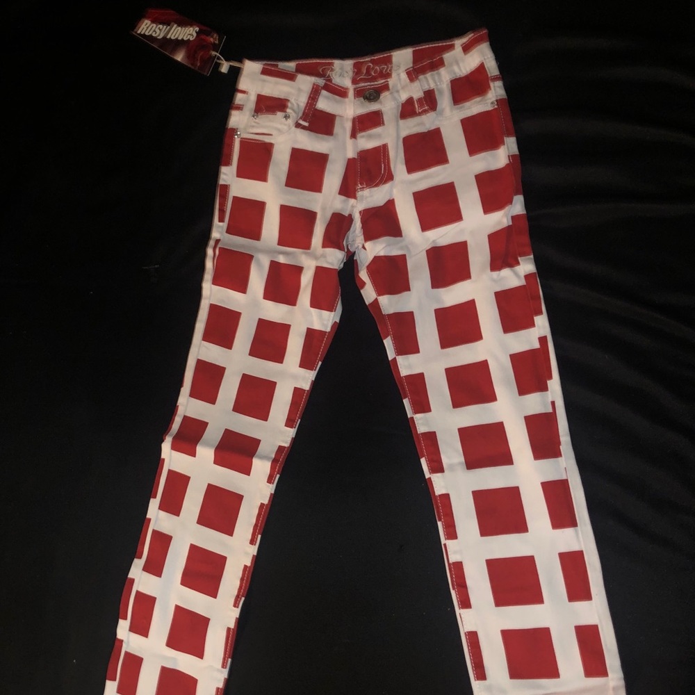 Girl’s Red and White Checkered Pants Sizes 12 & 14